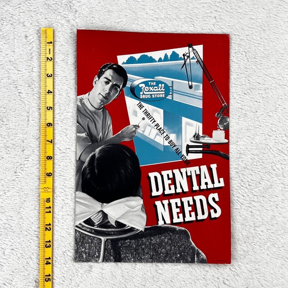 1950s Rexall Drug Store Vintage Advertising Sign 14" Cardboard Dental Pharmacy - Picture 4 of 12